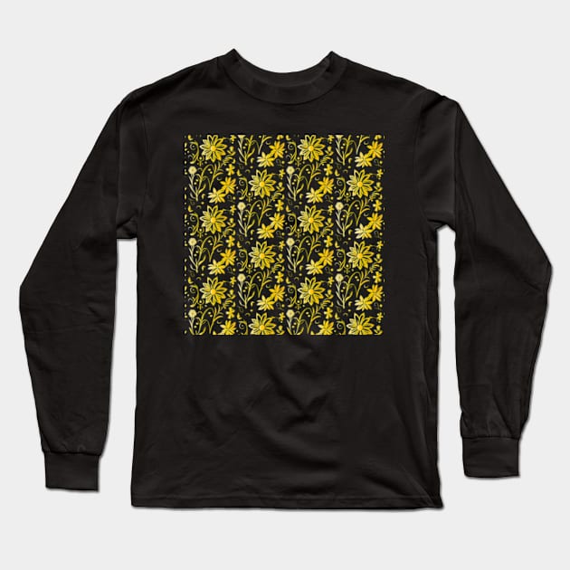 Autumn Floral Pattern Long Sleeve T-Shirt by ArtFactoryAI